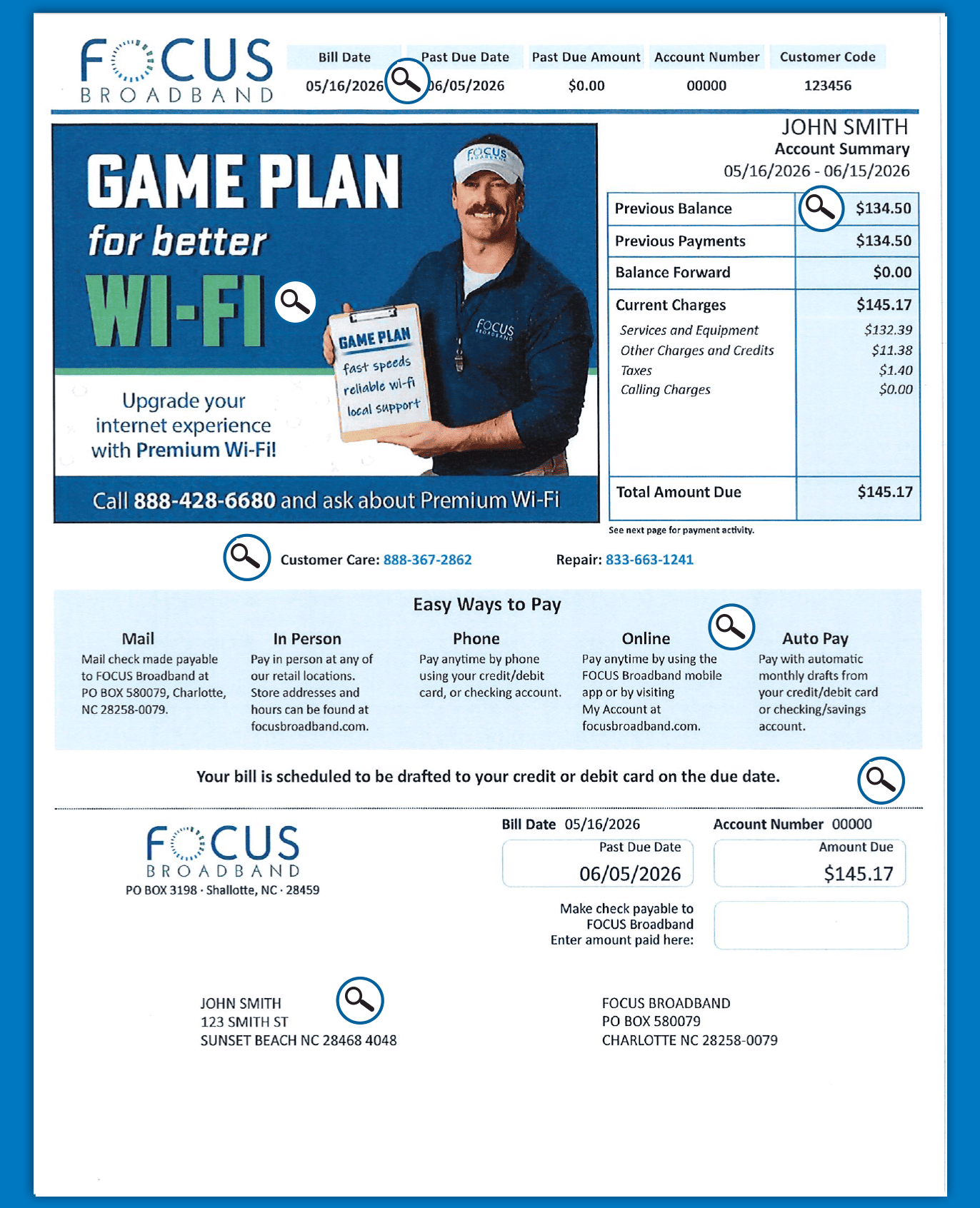 Understanding Your FOCUS Broadband Bill
