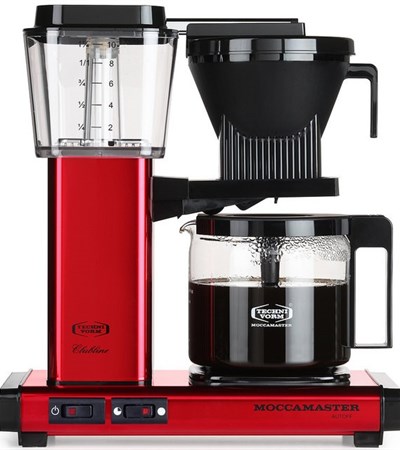 Technivorm Moccamaster KBGV Automatic Drip Stop Coffee Maker with Glass Carafe - Candy Apple Red