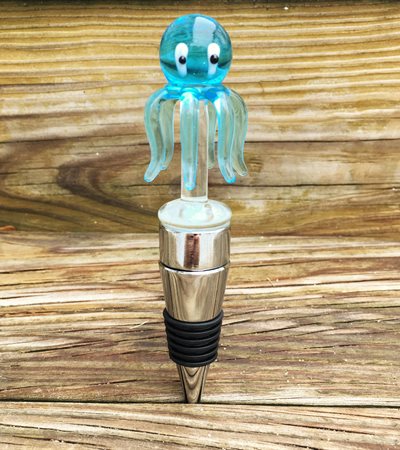 LED Color Changing Glass Octopus Wine Stopper
