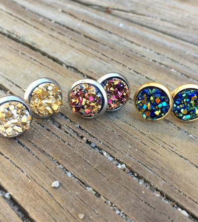 Druzy Stud Earrings